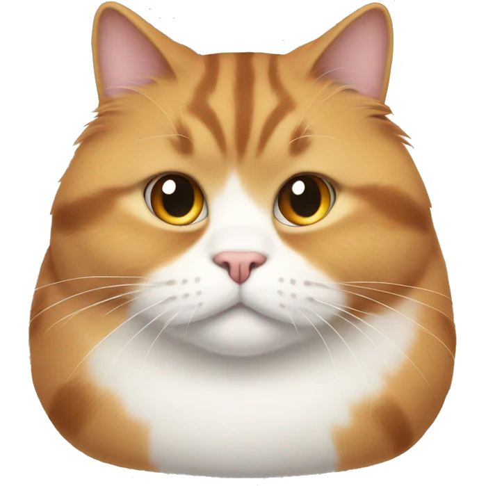 Really fat Cat with white and orange fur  emoji
