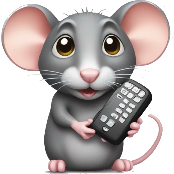 Rat with a phone emoji