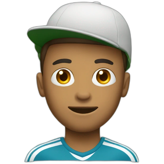 Footballer playing football with a hat emoji