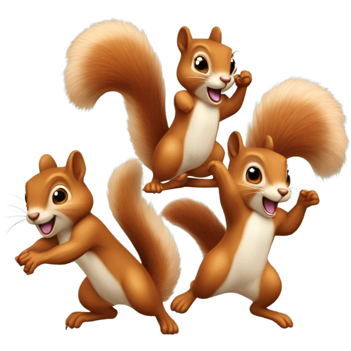 Bunch of running squirrels emoji