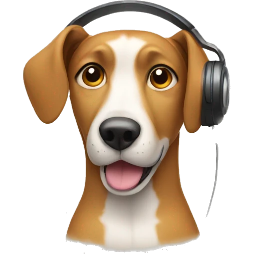 A dog listening to music emoji