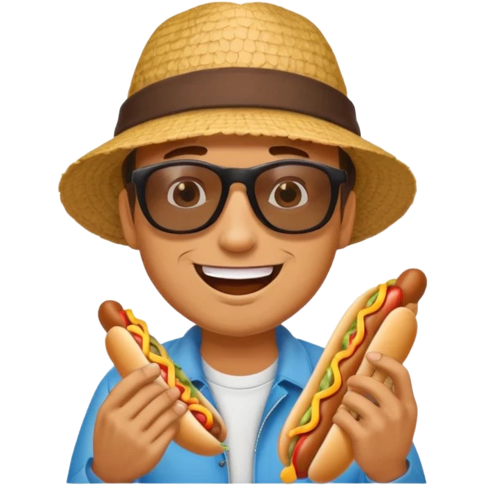 man eating hotdog emoji