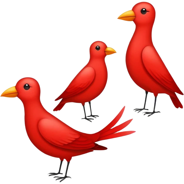 machine learning flock of three birds red color emoji