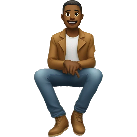 man sitting on cactus emoji