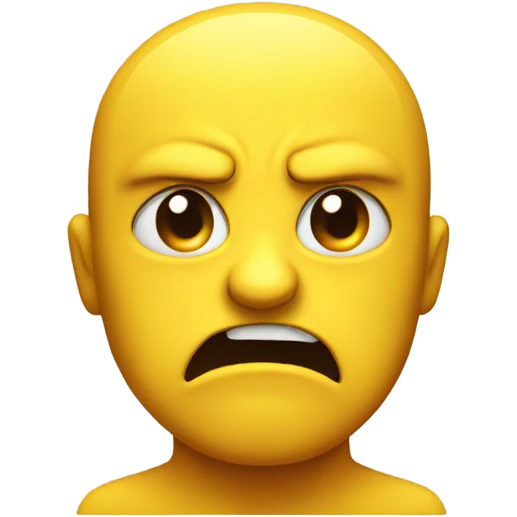 angry with yellow face emoji
