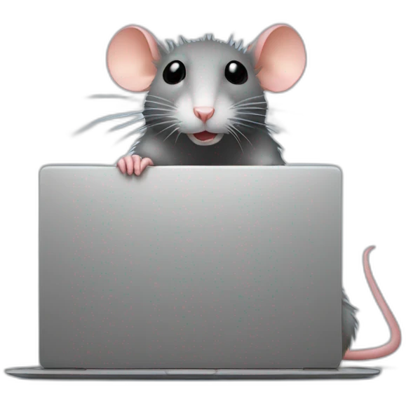 rat behind laptop emoji
