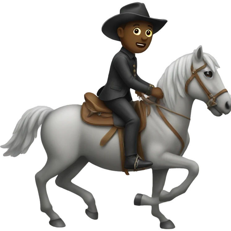 An weird person on a horse emoji