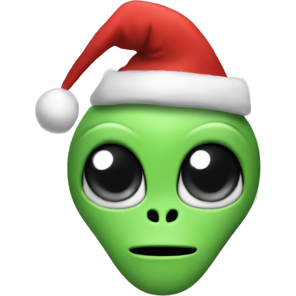 alien with christmas hat emoji