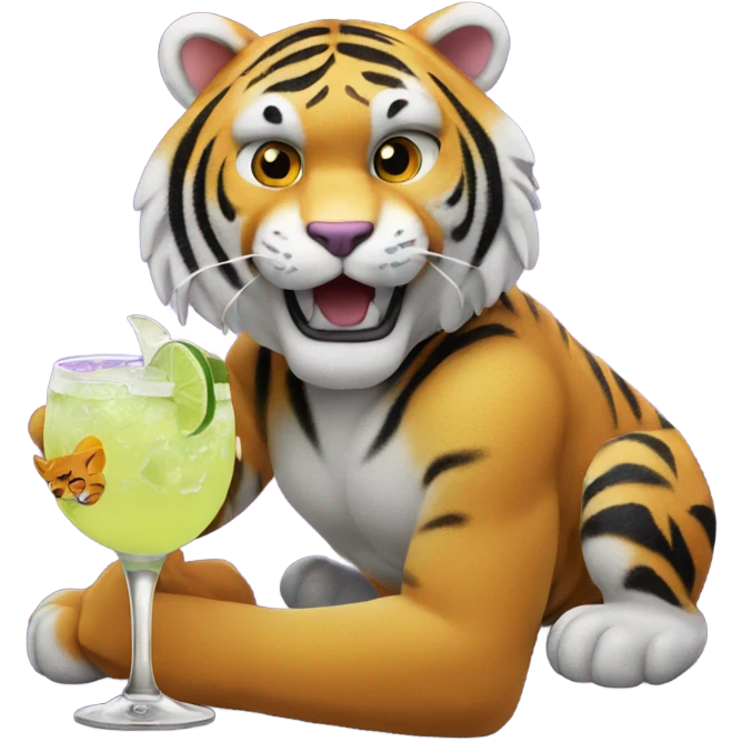 LSU Mike the Tiger with margarita  emoji