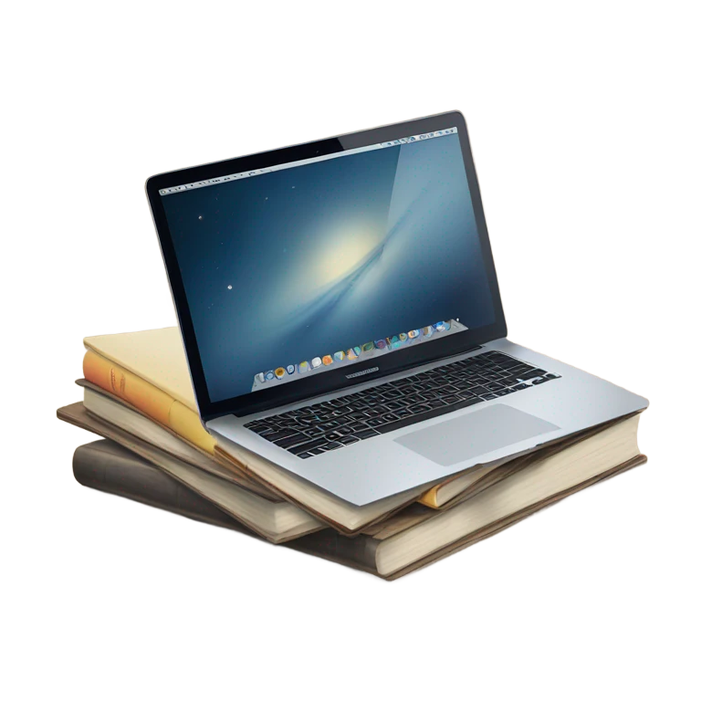 MacBook and books emoji