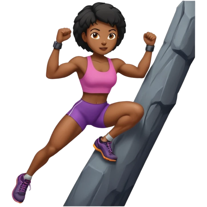 Black woman climbing  emoji