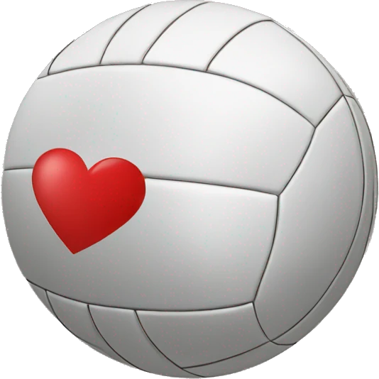Volleyball ball with heart emoji