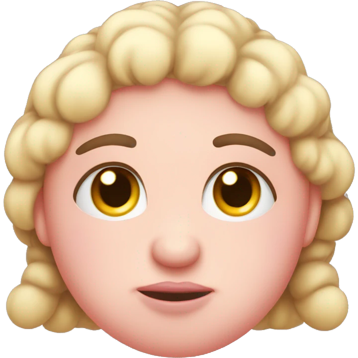 Emoji with big pink cheeks, big cute eyes, and long eyelashes  emoji