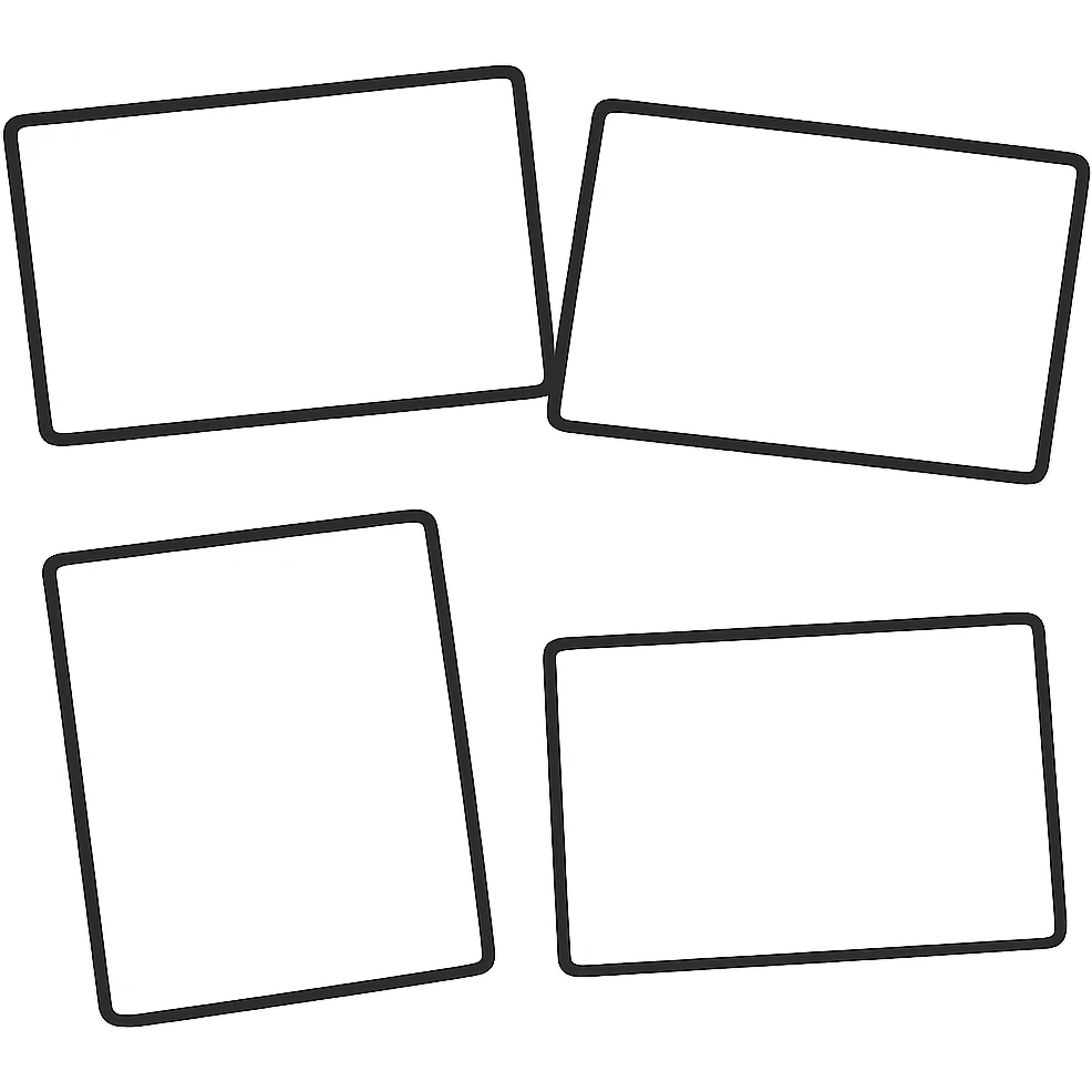 flat toon style cartoonish white flashcards, no background emoji