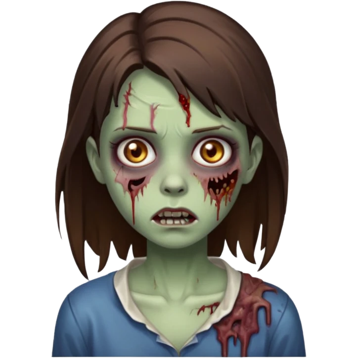 girl zombie with brunette hair emoji