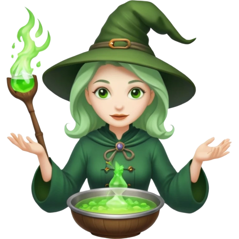 green witch cooking potion emoji