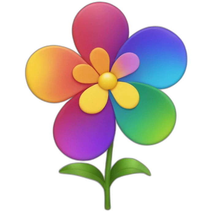 Murakami rainbow flower emoji