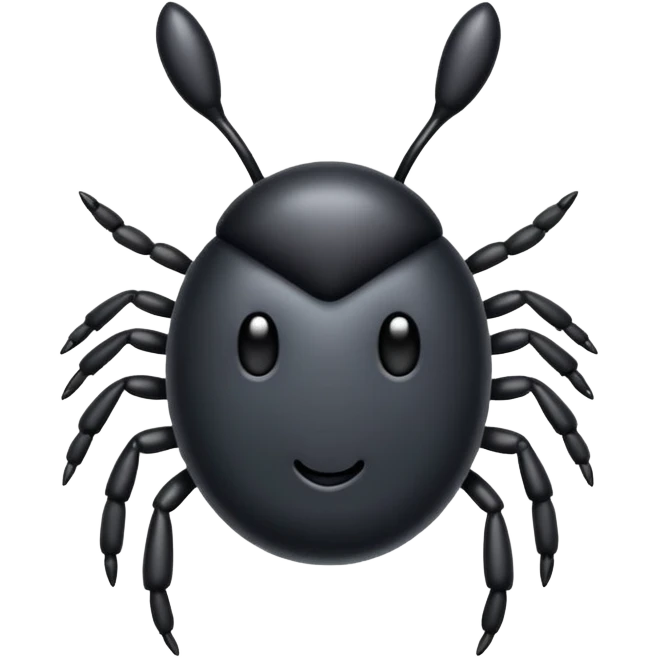 a cute black tick emoji