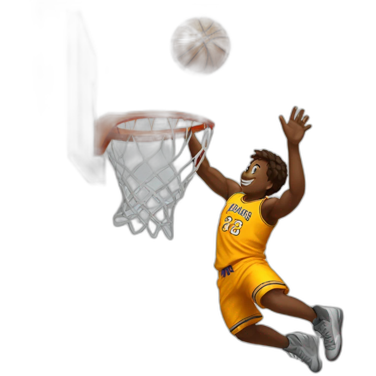 a person dunk on a basketball hoop emoji