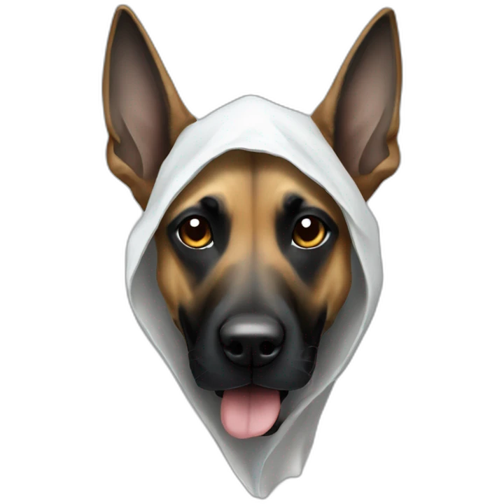 malinois dog disguised as a ghost emoji