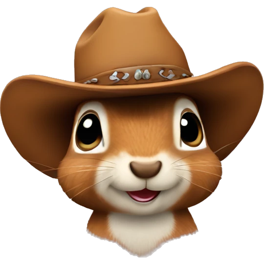 Squirrel in a cowboy hat emoji