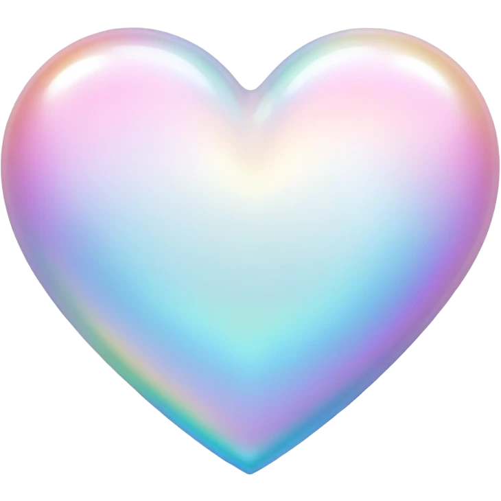  Iridescent white pale heart emoji