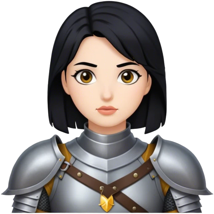 knight woman with black hair emoji