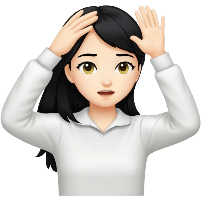 Girl  doing the dab of black hair and white skin  emoji