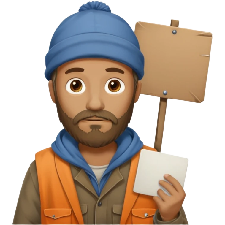 Homeless man begging for money emoji
