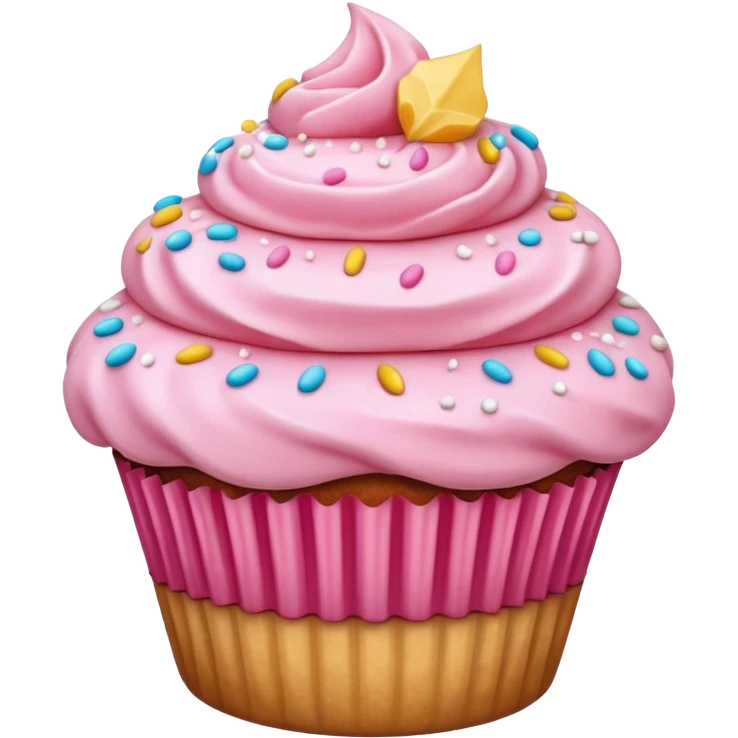Cupcake with pink icing emoji