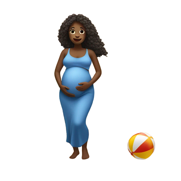 Pregnant woman on the beach emoji