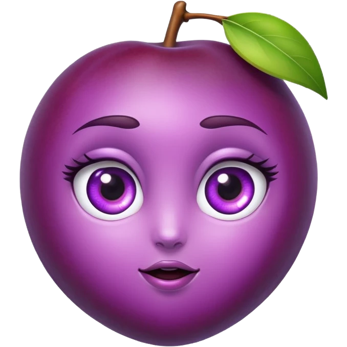 A female plum with eyes that is looking sweetly at you  emoji
