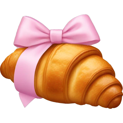 Croissant with light pink bow emoji