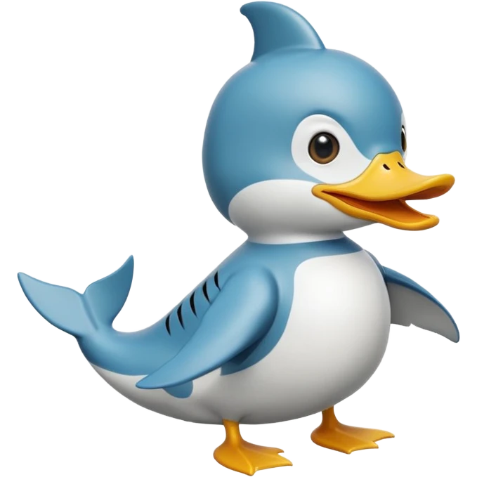 Duck with shark outfit emoji
