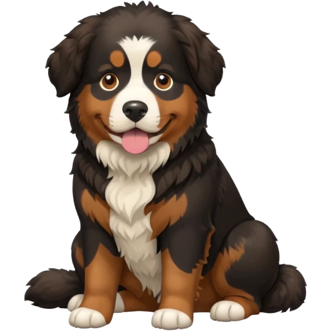 Generate a Bernese Mountain Dog that is just pooping emoji