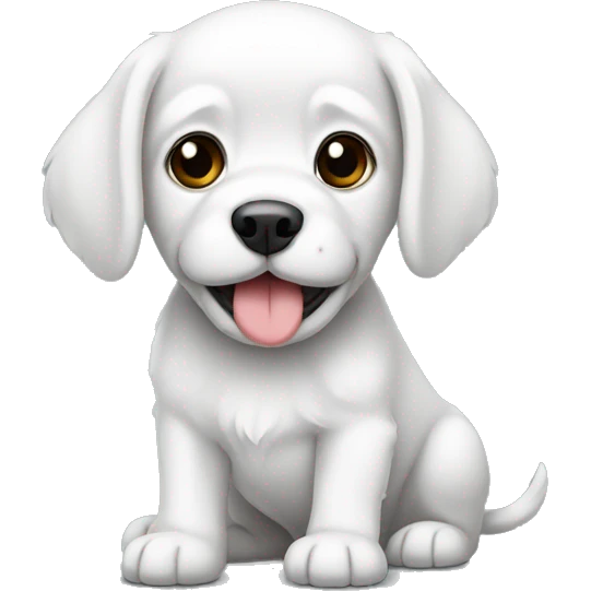 cachorro branco com preto emoji