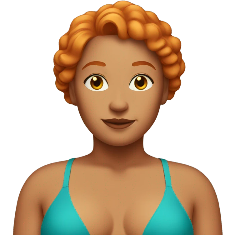 big lady bikini ginger white emoji