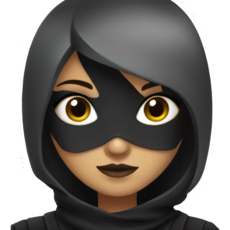 Goth girl mixed with ninja emoji