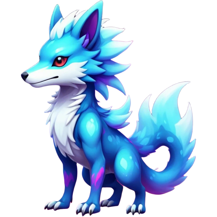 Epic Edgy Cute Colorful Nebula Modern Vernid-Protogen-Sergal-creature-animal full body emoji