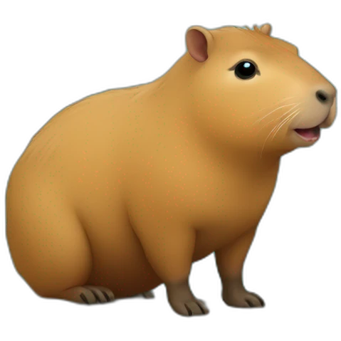Petit capybara a cheval sur un autre emoji