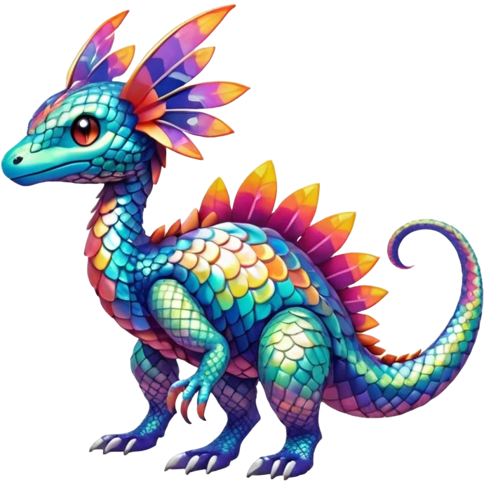 Colorful Exotic Pokémon-Fakémon-hybrid-creature (full body) emoji