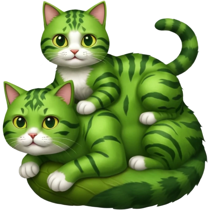 Cat riding on hulks back emoji