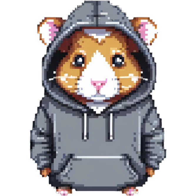 Hamster hacker in a hoodie emoji