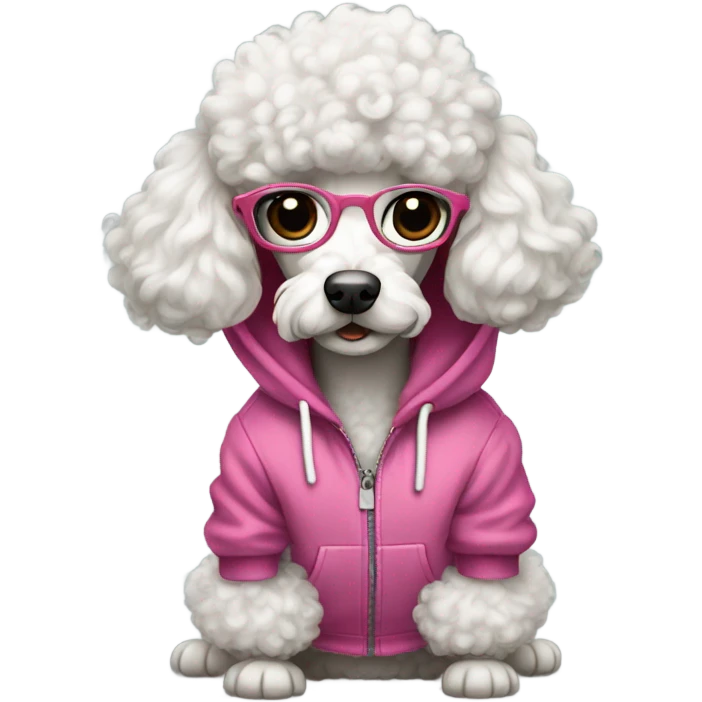 Poodle with hoodie emoji