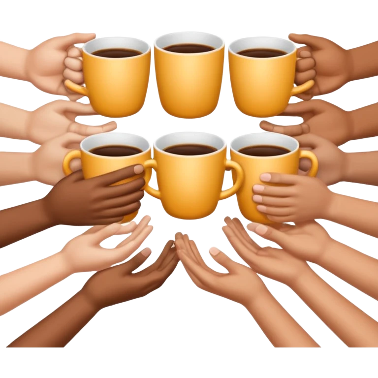 many hands hold the cup

 emoji