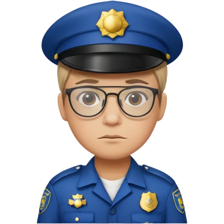 FROWN EXPRESSION WITH GLASSES POLICE emoji