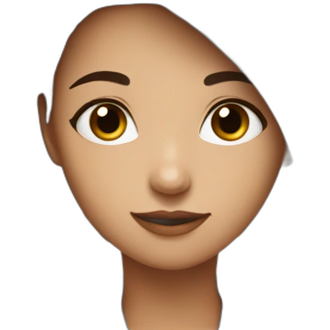 very beautiful short brown and blue hair girl emoji