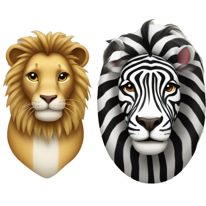 lion and zebra emoji