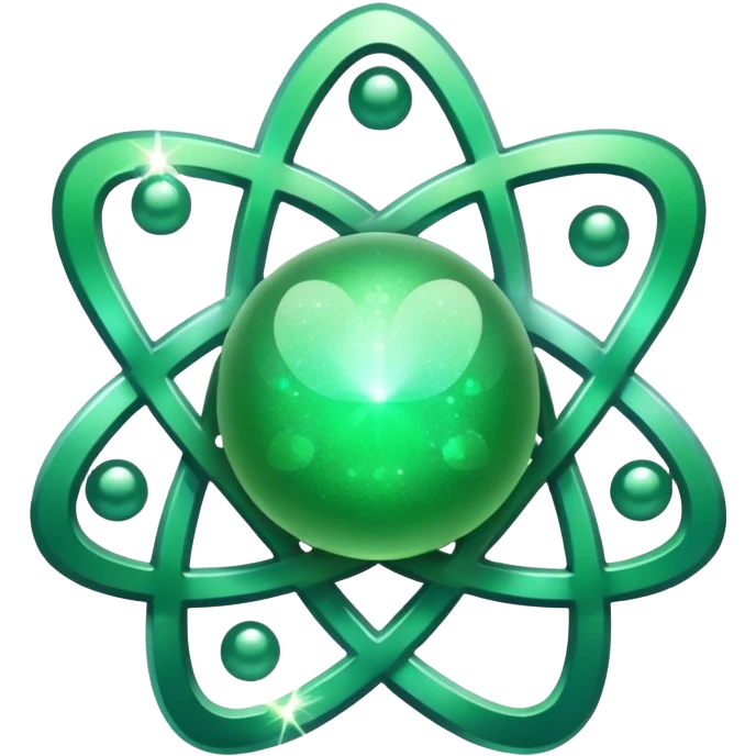 glitter green atomic symbol emoji