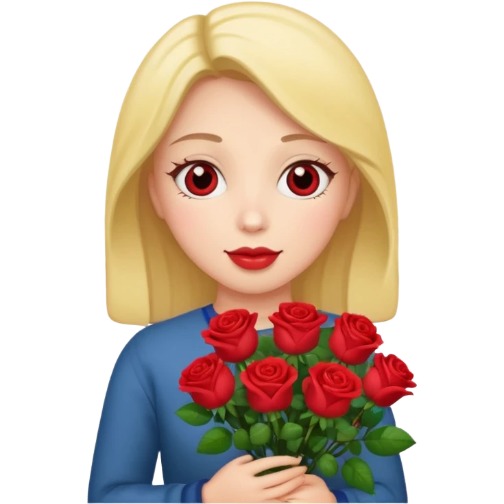 Heart eyes holding boquet  emoji